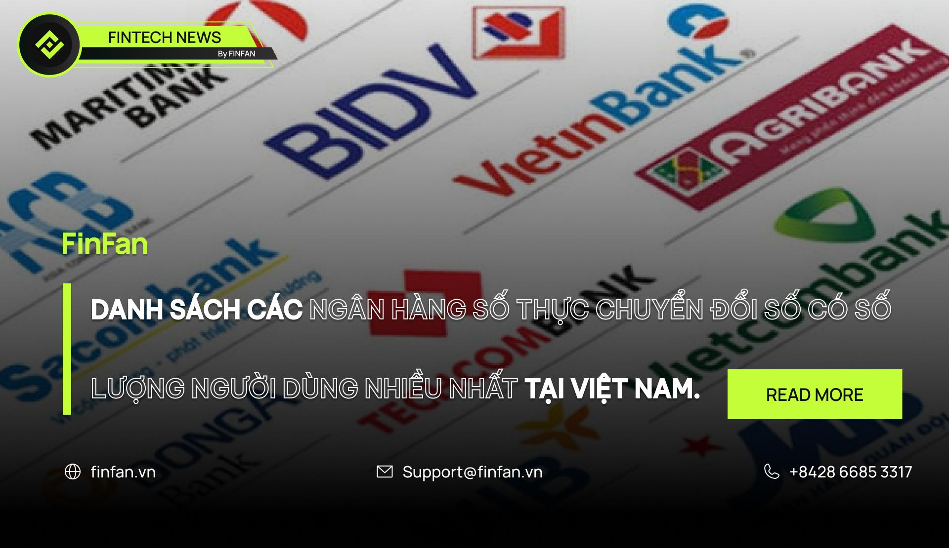 Danh sách các ngân hàng số thực chuyển đổi số có số lượng người dùng nhiều nhất tại Việt Nam.